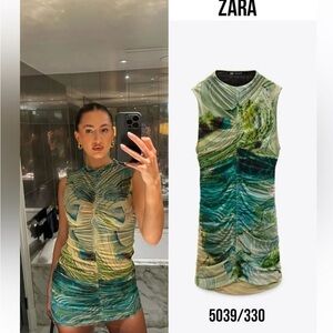 NWT ZARA PRINTED TULLE DRESS 5039/330/115/15